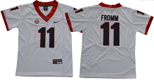 Bulldogs #11 Jake Fromm White Limited Stitched Youth NCAA Jersey